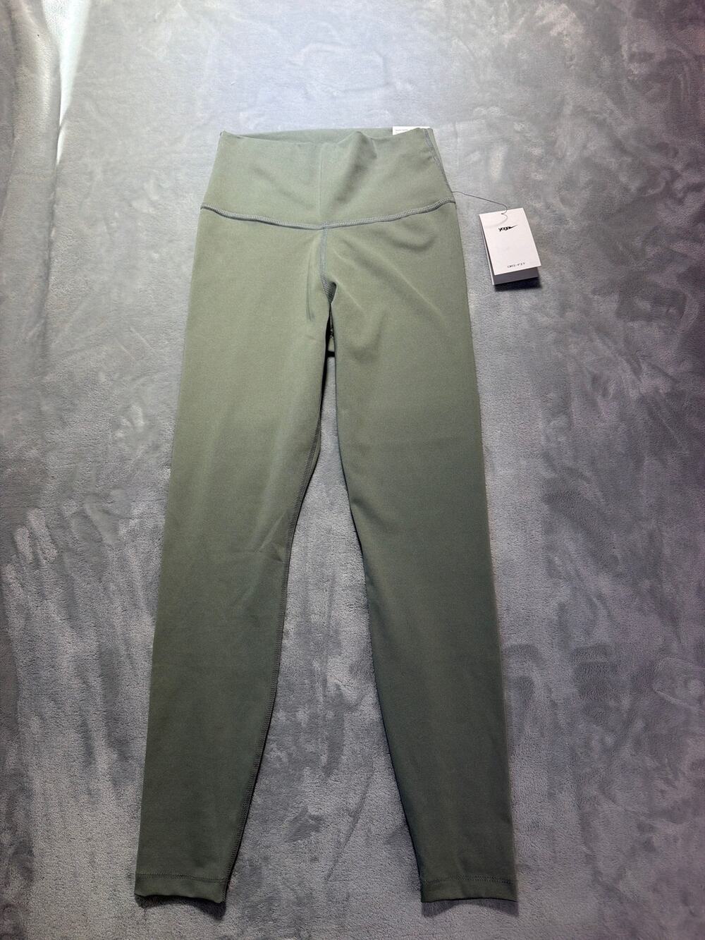 Nike Yoga High Waisted 7/8 Leggings Sage Green Pocket Womens Small NWT CU5293